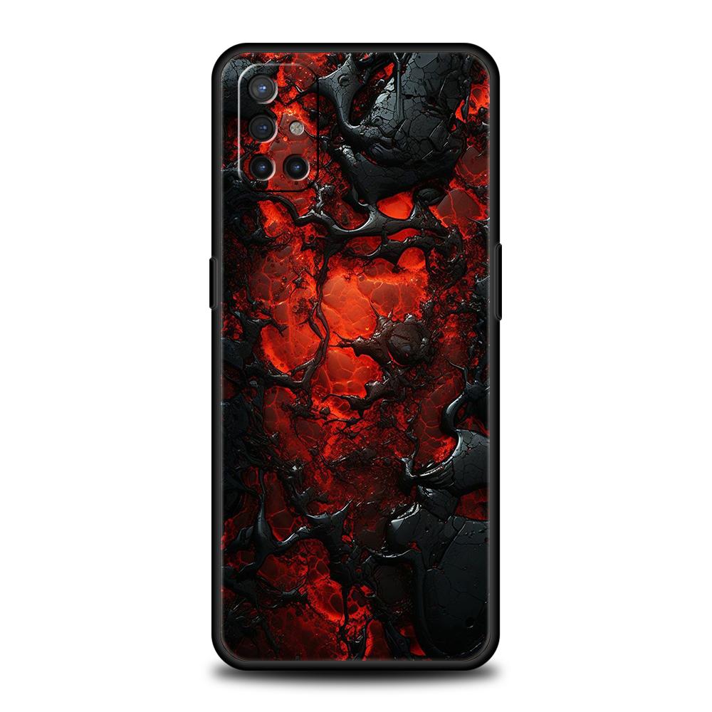 Phone Case For Oneplus 13R 12R 13 12 10T 10R Nord N100 N200 N10 10 9 9R 9RT CE 2 Z Pro 5G Soft TPU Cover Black Red Ripple Art