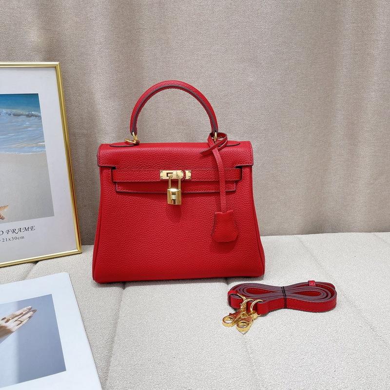 New first-layer cowhide soft leather fine lychee pattern leather inner sewing bag genuine leather women s bag portable messenger bag 20CM