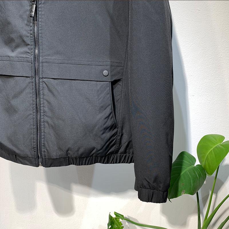 Men's Trendy Korean-Style Hooded Workwear Jacket - Slim, Solid Color, for Spring & Autumn
