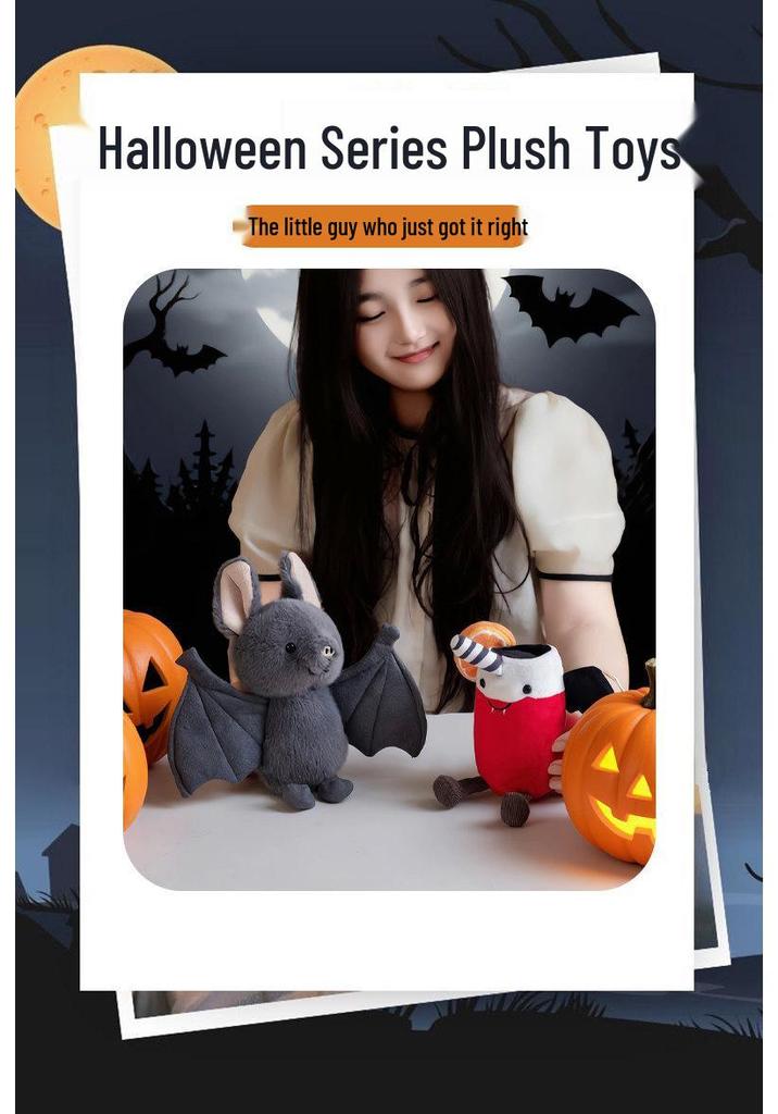 Spooky Halloween Plush Doll: Ghost, Owl, Bat, Pumpkin Ornaments