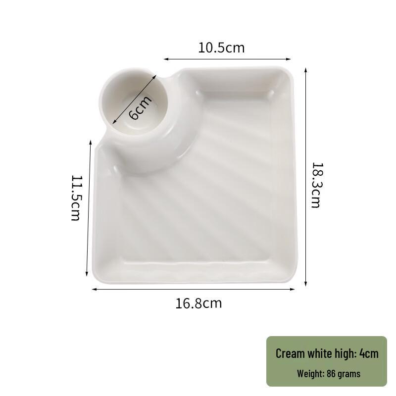 ZISIZ Commercial White Plastic Divided Serving Tray