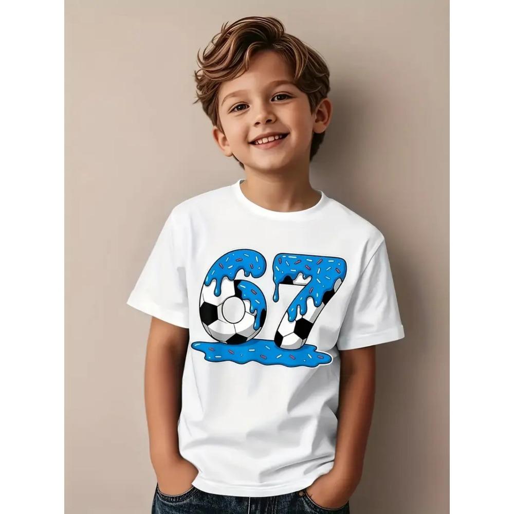 

Letter children s printed boy/girl T-shirt summer short sleeved casual children s top 140