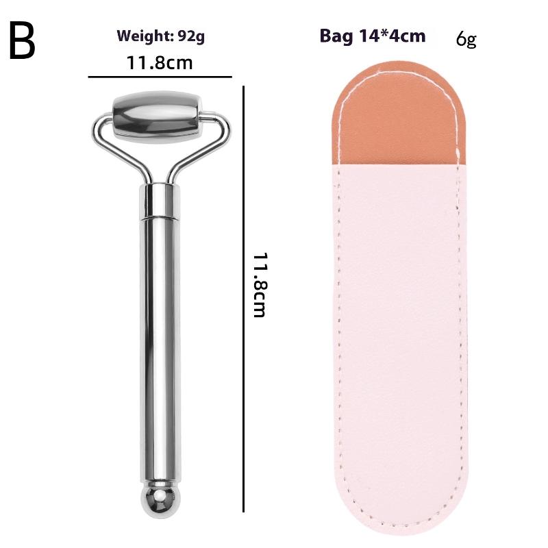 Stainless Steel Facial Roller and Gua Sha Tool – Dual-Function Massage Device for Face and Neck Skin Tightening and Lifting