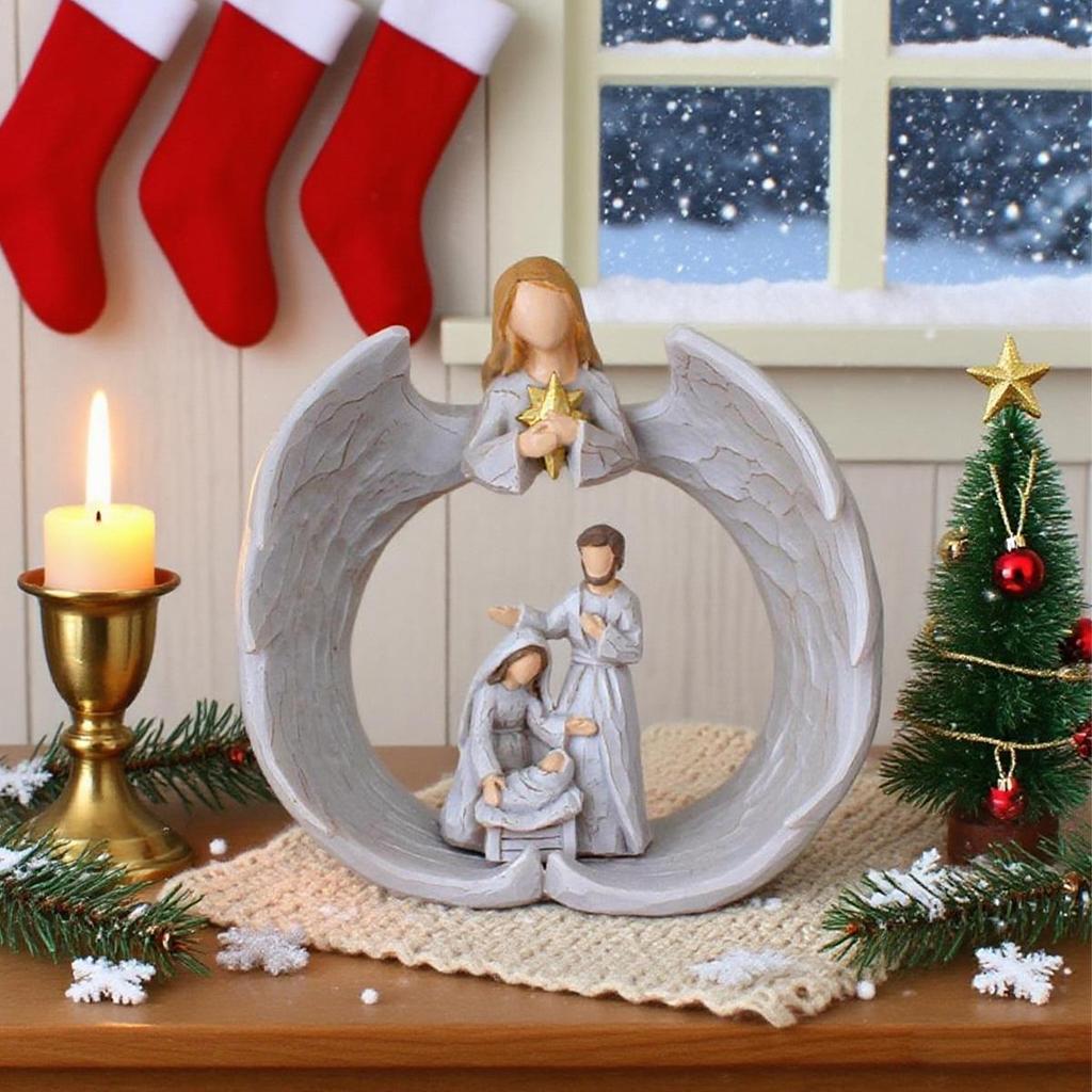 Angel Prayer Cross Ornaments for Home and Garden - Religious Easter Decorations & Gifts