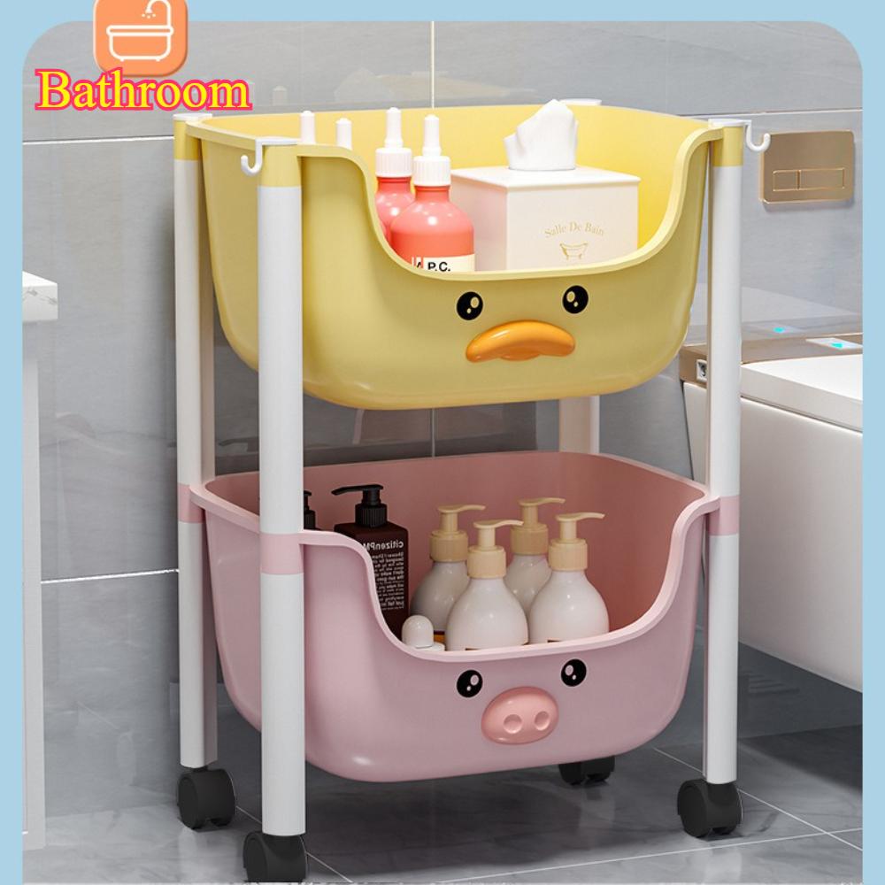 Snack Storage Cart Cartoon Storage Rack Toy Storage Rack Convenient Book Storage Rack Movable Simple Storage Cart Home Storage