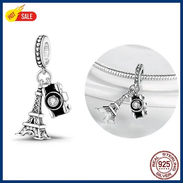 100% 925 Sterling Silver Firefly Charms Evil Eye Air Balloon Blue Charms FitNew Original Bracelet DIY Jewelry Making