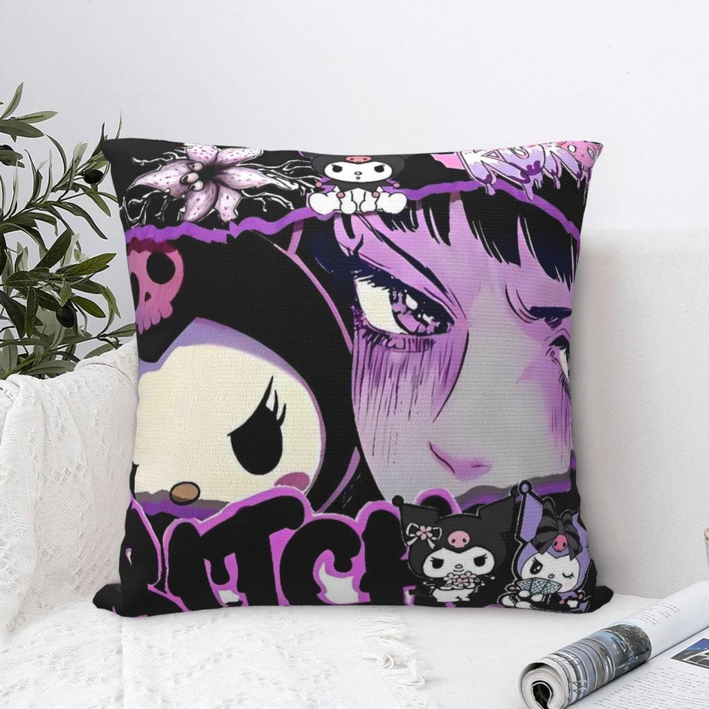 Pillow Case Cute Kuromi Cartoon (28) Soft Pillow Cover Novelty Cushion Cover Custom DIY Pillowcases For Sofa Home Decorative