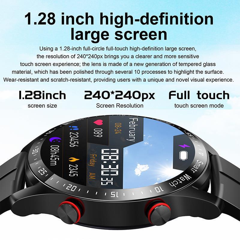 HW20 Waterproof Bluetooth Smart Watch with ECG+PPG, Stainless Steel Strap, Business Edition.