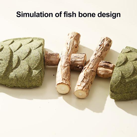 1/2/3Pcs Cat Dental Toy Fishbone Shape Catnip Cat Toy Teeth Play Oral Hygiene Cleaning Breath Interactive