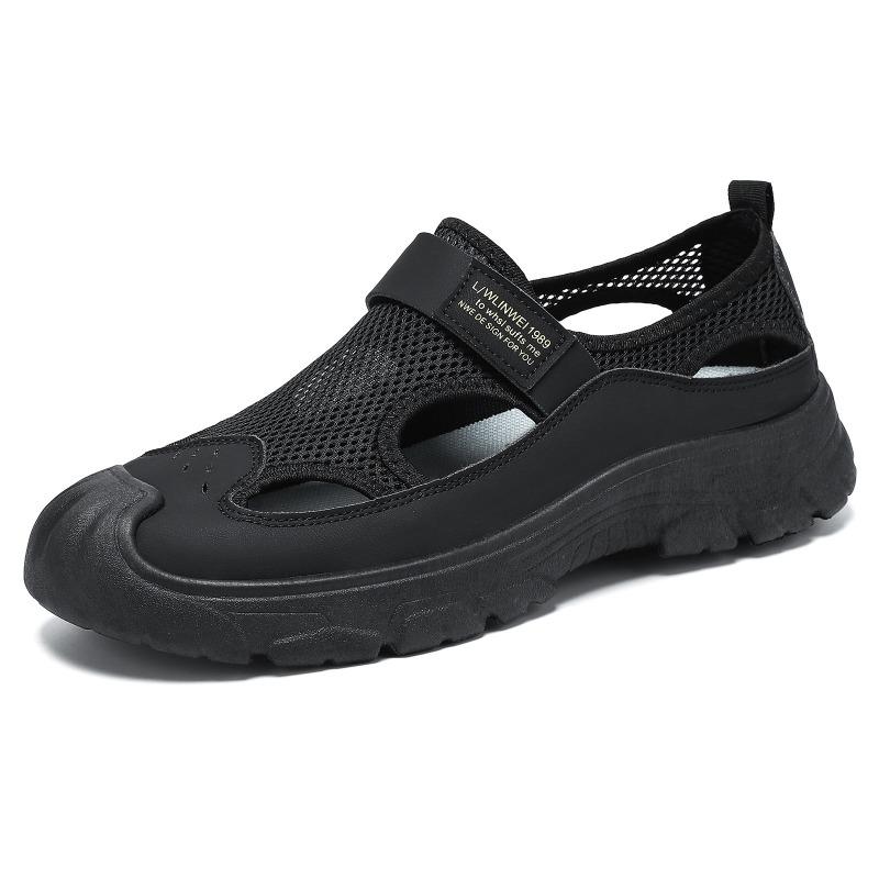 Men Closed Toe Mesh Sandals Soft Sole Elderly Dad Casual Beach Shoes