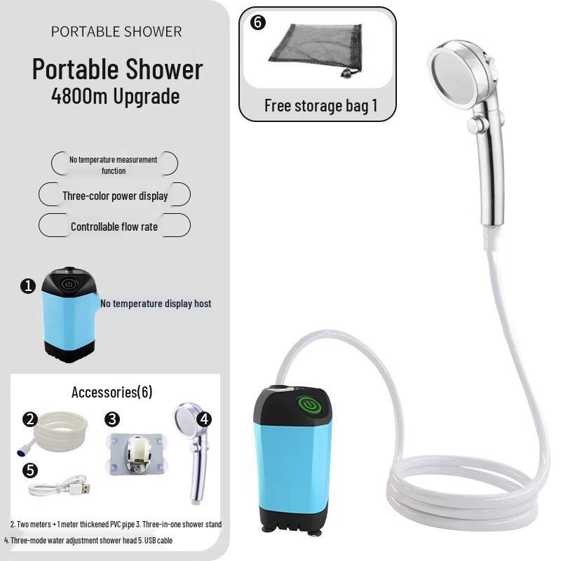 Portable Electric Shower Head Set for Outdoor and Home Use