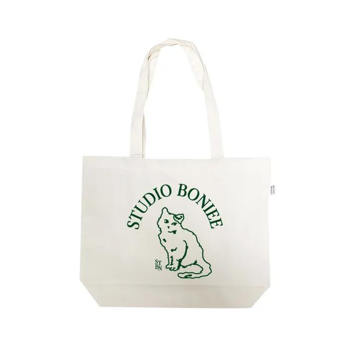 Cat Symbol Eco Shoulder Bag White