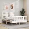 VidaXL Bed Frame with Headboard White 140x190 Cm Solid Wood 3192407