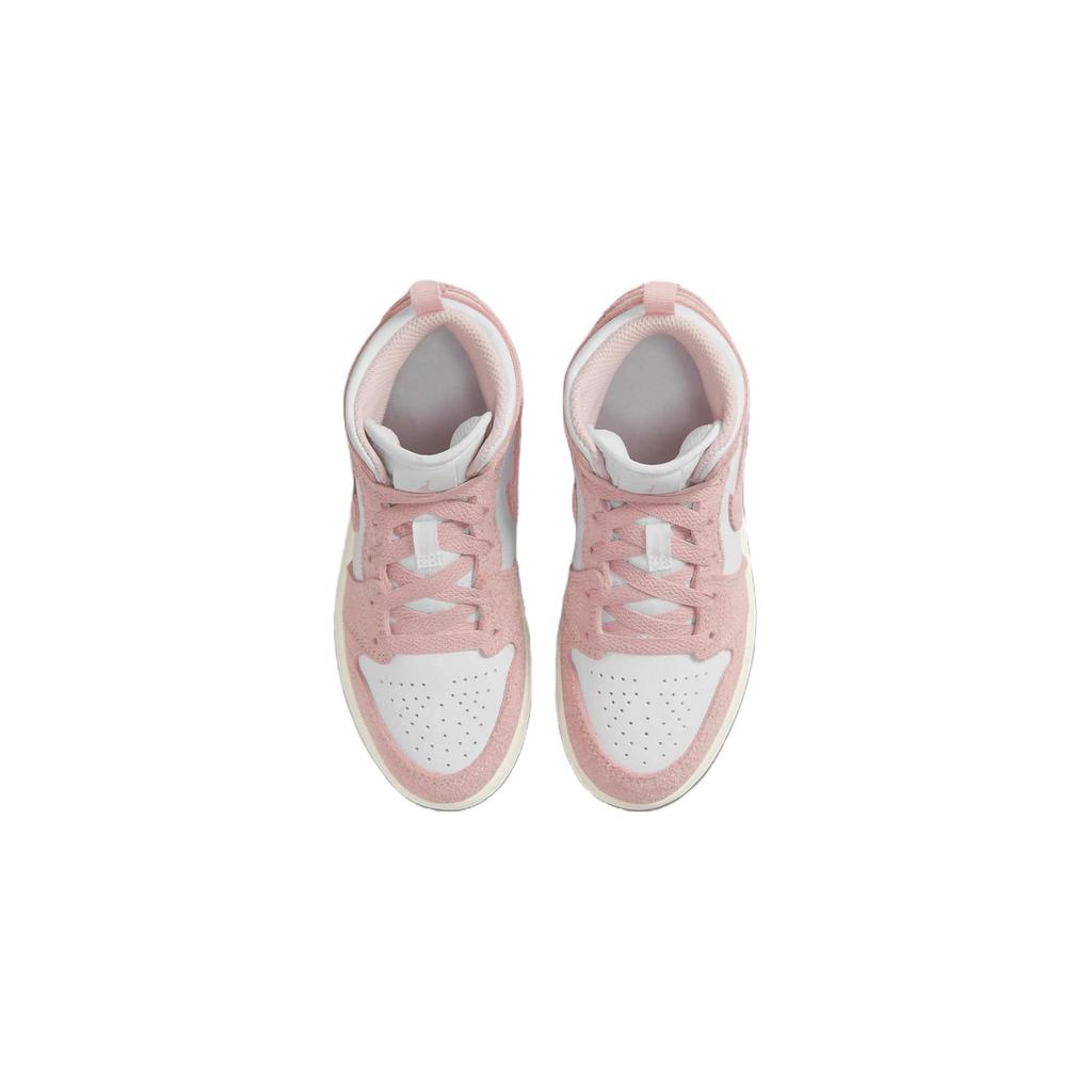 Air Jordan 1 Mid SE PS Legend Pink Kids Sneakers White Sail FN7493-161