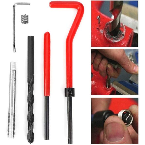 30Pcs Thread Repair Kit M6x0.75 Helicoil Kit Thread Insert Repair Tool Six-piece Suit for Female Thread Repairing