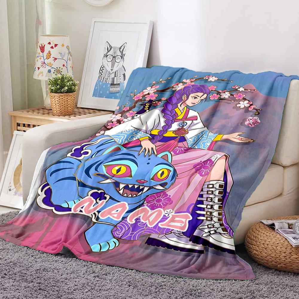 Custom 1pc Floral Fantasy Journey Blanket, Soft And Comfortable Blanket, Casual Warm, Camping Travel Blanket, Birthday Gift Q912143