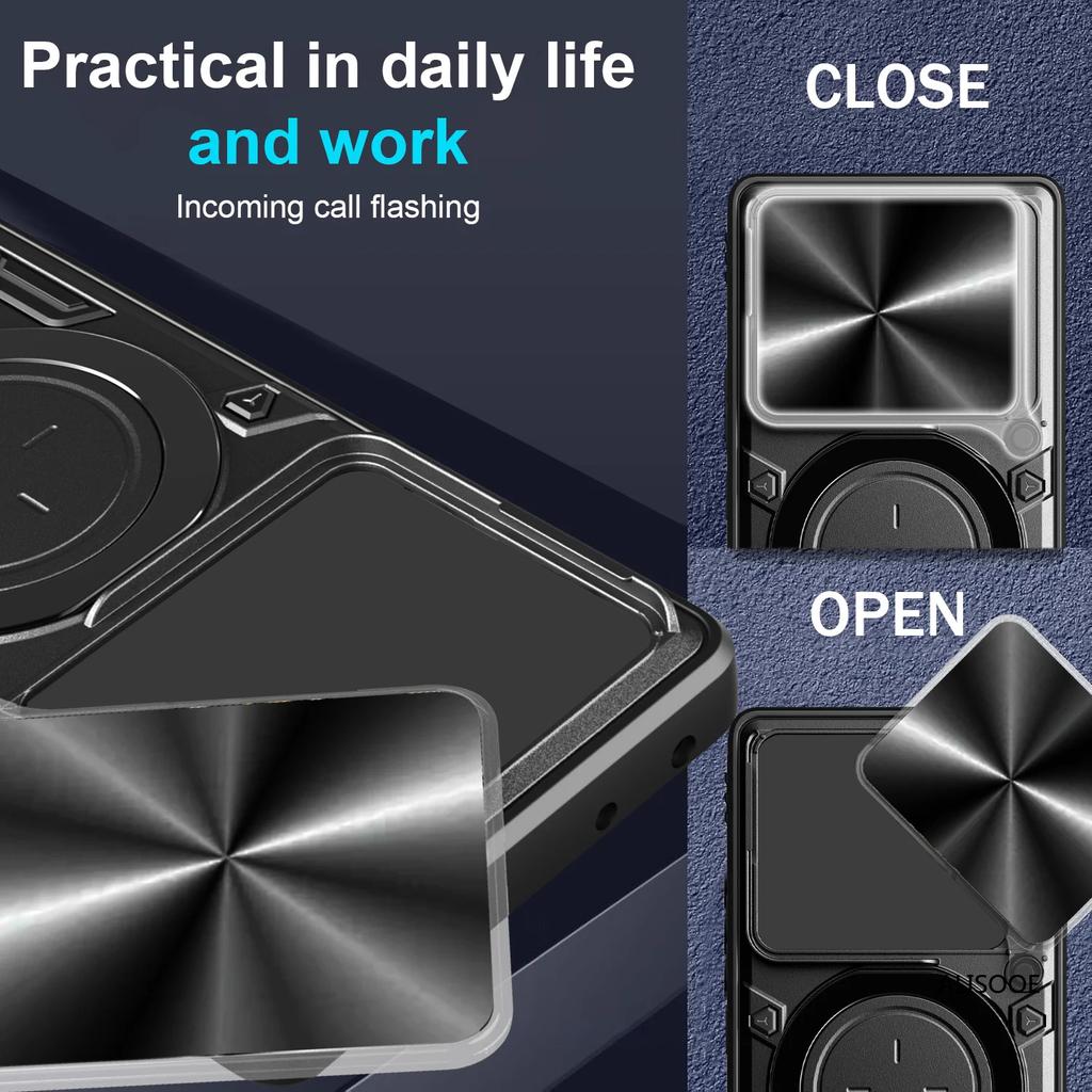 Slide Lens Cover for Xiaomi Redmi Note 15 / 15 Pro Plus 5G Case Magnetic Ring Holder Protection Phone Cover Capa