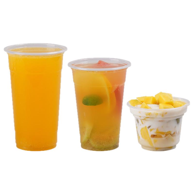 Jin Xin Huan 95 Kaliber Transparenter PP-Becher für Milchtee & Joghurt mit Deckel, Verdickt für Kaffee.