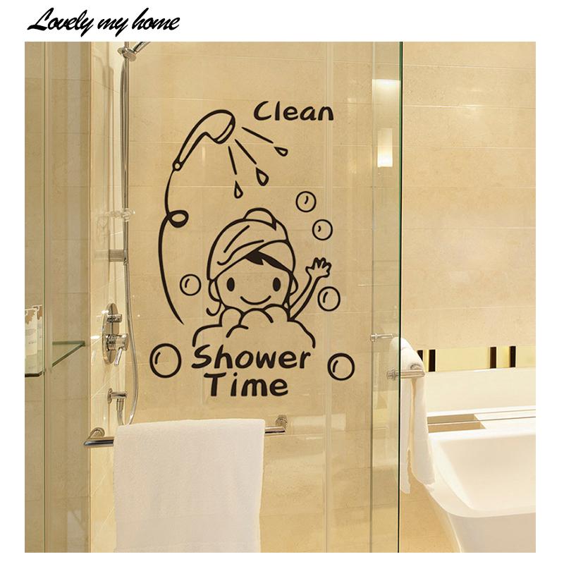

Симпатичные наклейки для душа для ванной комнаты, ПВХ, наклейки для стеклянной ванны, фоновые наклейки для ванной комнаты, стеклянная дверь, настенный декор, наклейка