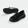 British style 313233 small size lace-up small leather shoes women's one-pedal inner heightening loafers women's 2025 spring new models