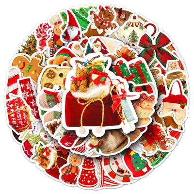 50 Sheets Nordic Christmas Style Stickers for DIY Journals, Phone Cases, and Party Decorations