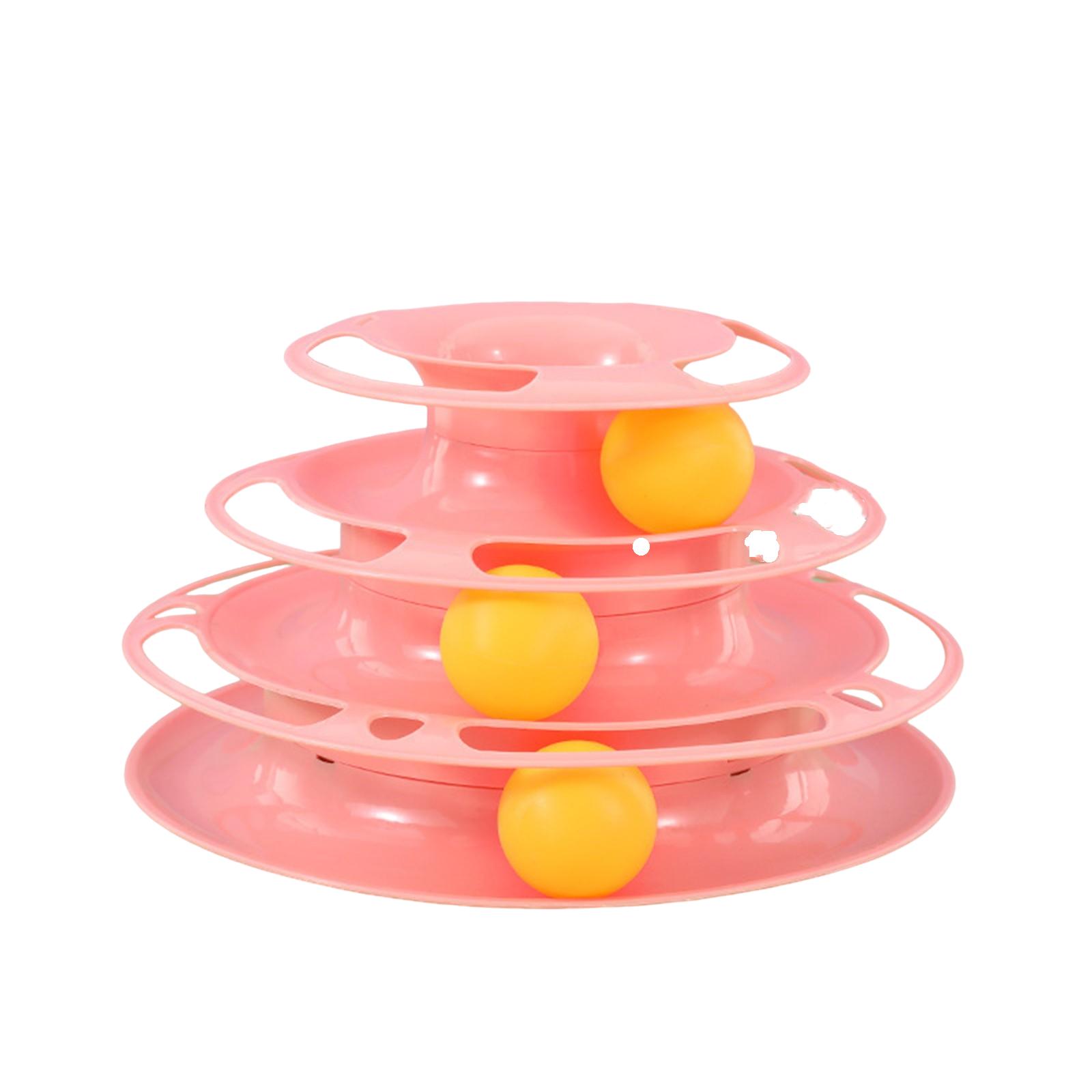 

Игрушка-стакан для кошек с тремя уровнями вращения для кошек, чтобы развлечь кошек One Size розовый