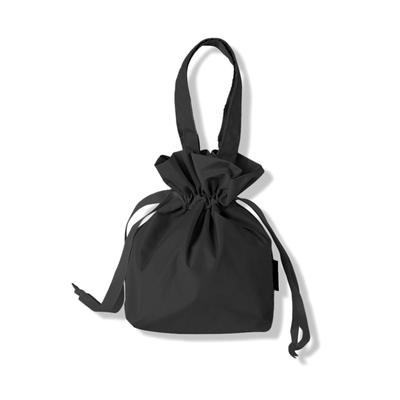Kordelzug-Tragetasche groß Polyester [Tavitra] Tasche, Beutel, Handtasche, Herren, Damen, wasserdicht, Fassungsvermögen, Freizeit, Pendeln, Schule, Reisen, (Schwarz, S)