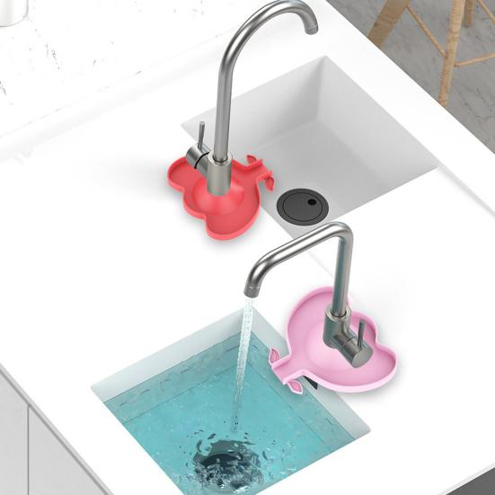 Splash Drain Mat Exquisite Shape Heat-Resistant Silicone Countertop Sink Splash Guard Faucet Drip Drain Pad Home Supplies