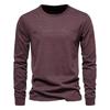 Cotton Long Sleeve Men's T-shirt Solid Color Letter Print Casual T-shirts for Men Spring Tops Tee Men Clothing