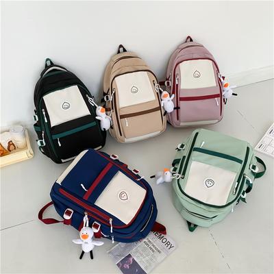 School Bag Female Ins Style Korean Version of Junior High School Students Large-capacity Backpack Simple Fashion Backpack Going Out Travel Bag
