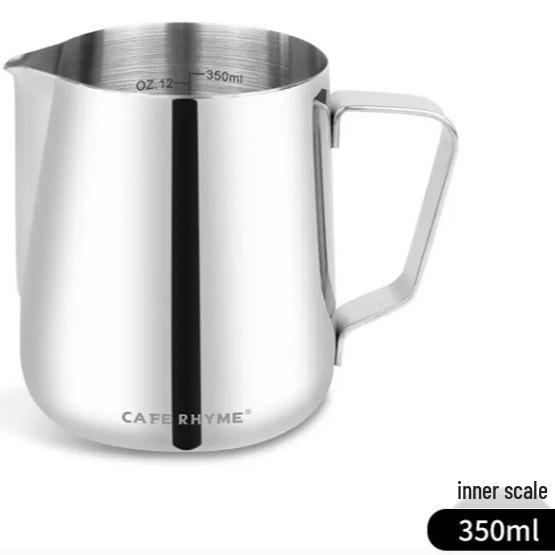 Thickened 304 Stainless Steel Latte Art Pitcher with Pointed Spout for Professional Milk Frothing.