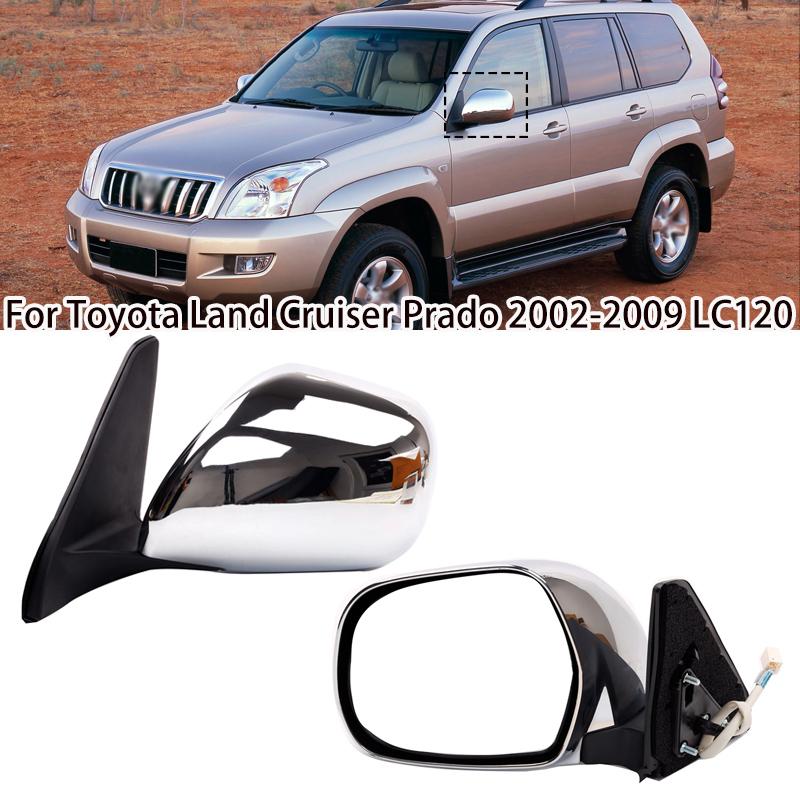 5-PINS With Electric Folding Car Chroming Outer Door Rearview Side Mirror Assy For Toyota Land Cruiser Prado 2002-2009 LC120 Interior Mirrors6