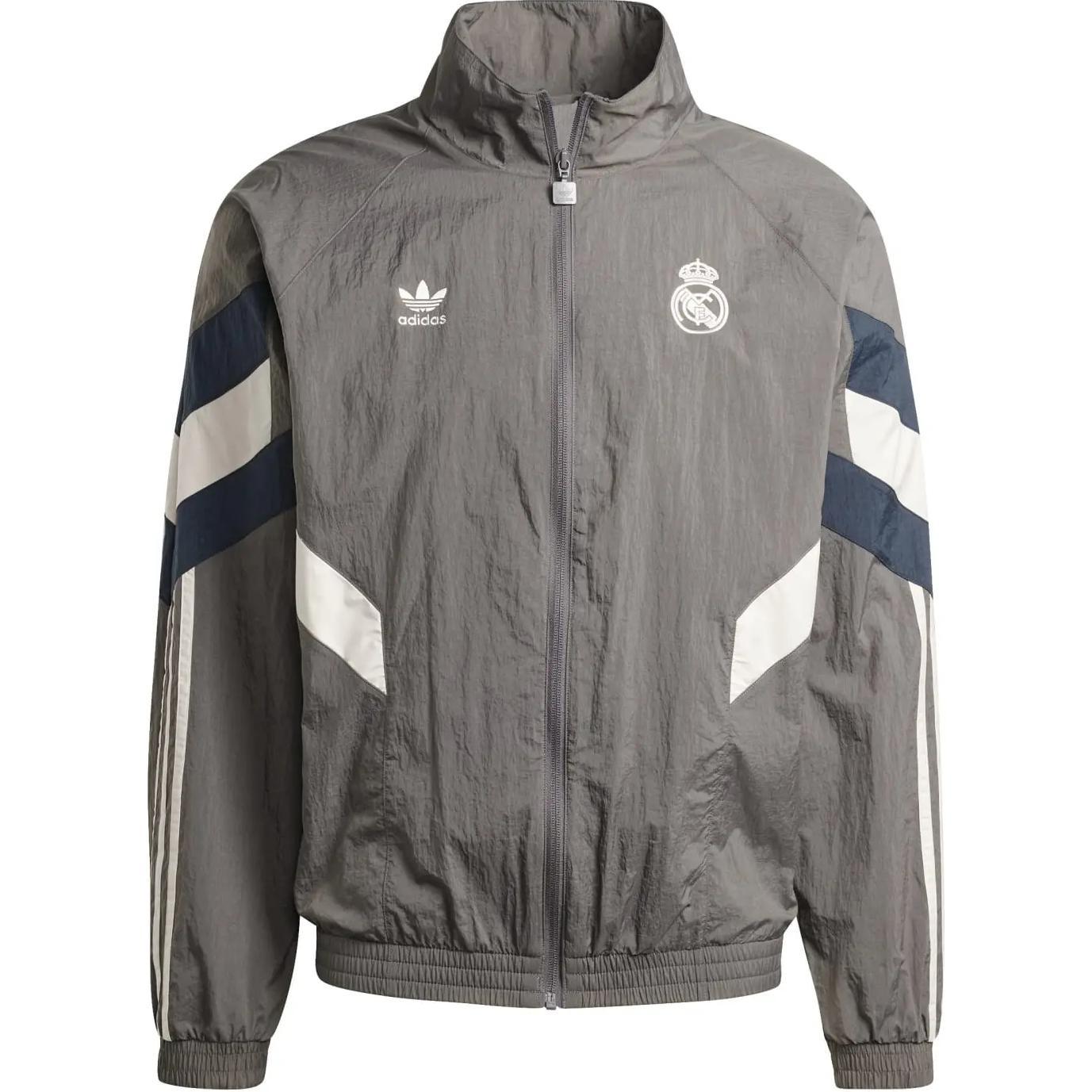 adidas Real Madrid Originals Track Jacket Asia Sizing Charcoal Grey Men s JI9479 M