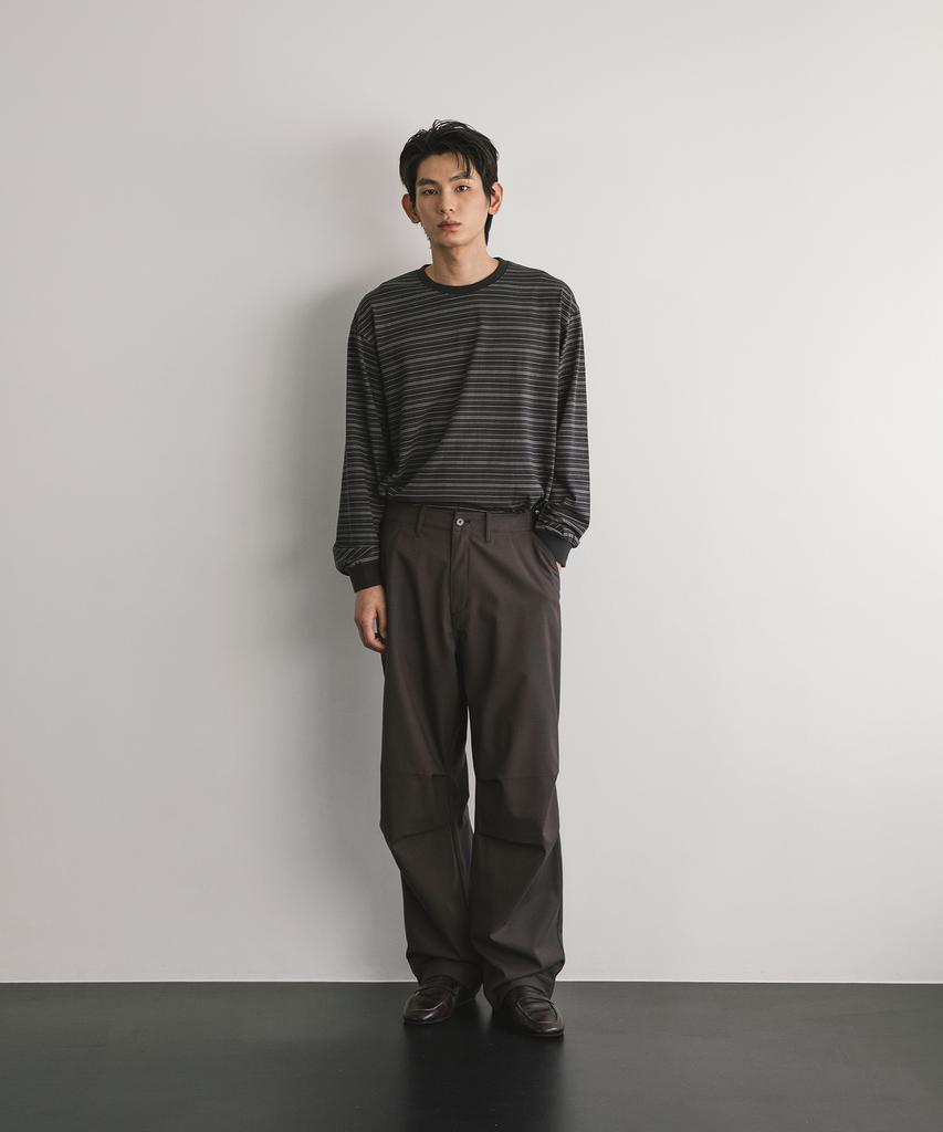 ANOTHER OFFICE Tropical-Wool Utility Pants (Dark Oak)