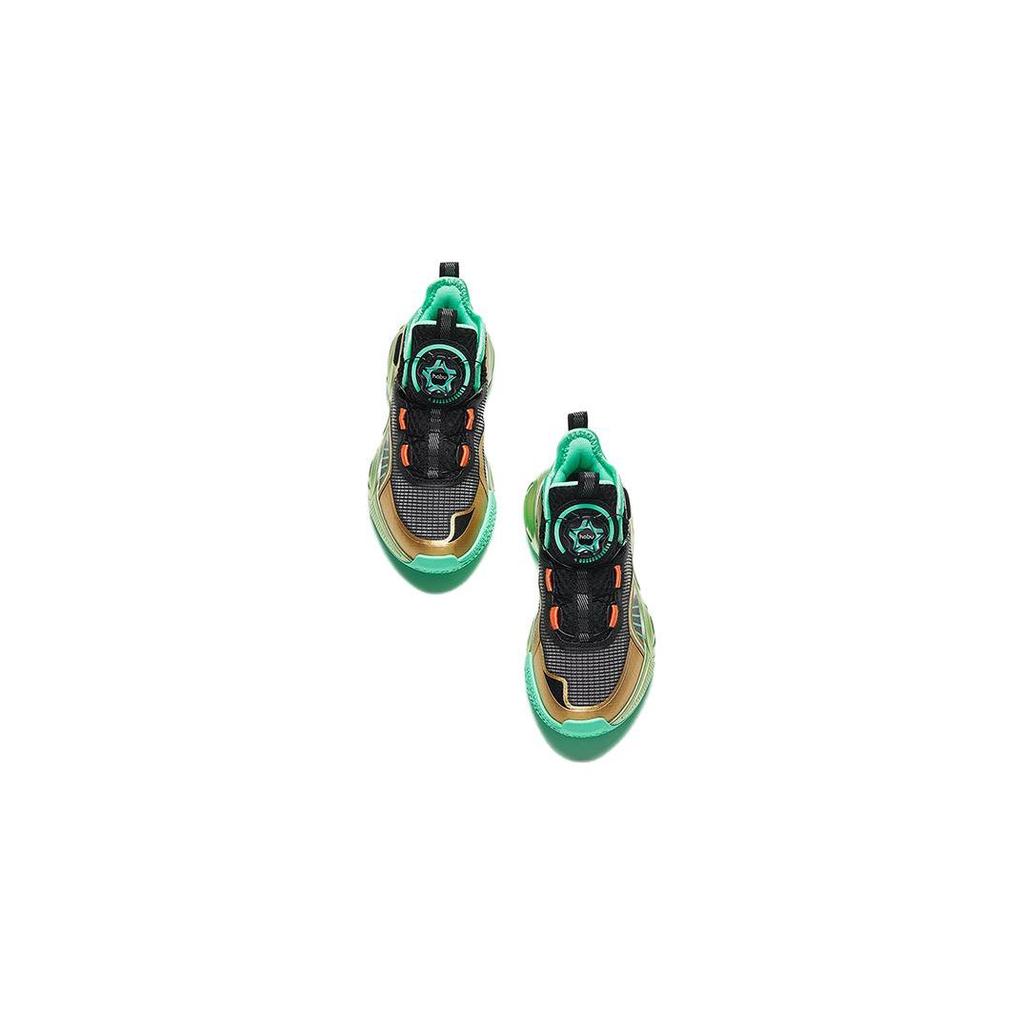 Anta Kids Shaped 3.0 Breathable Shock Absorbing Durable Mid-Top Basketball Shoes Kids basketball shoes Black Gold 312339956-5