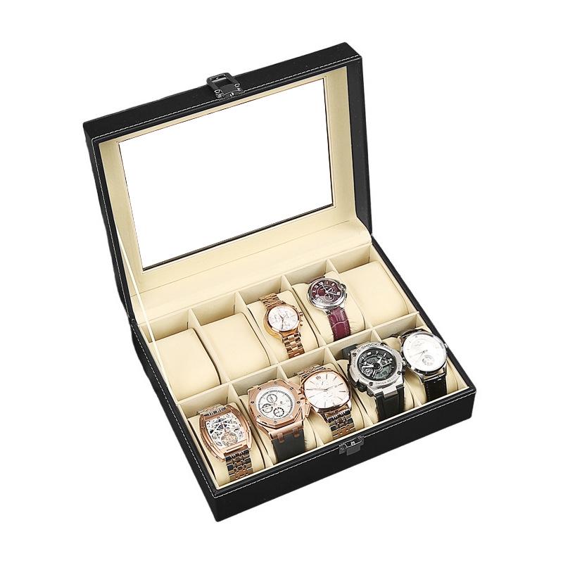 

Высококачественная шкатулка для хранения часов из искусственной кожи на 10 ячеек для ювелирных изделий и бизнеса