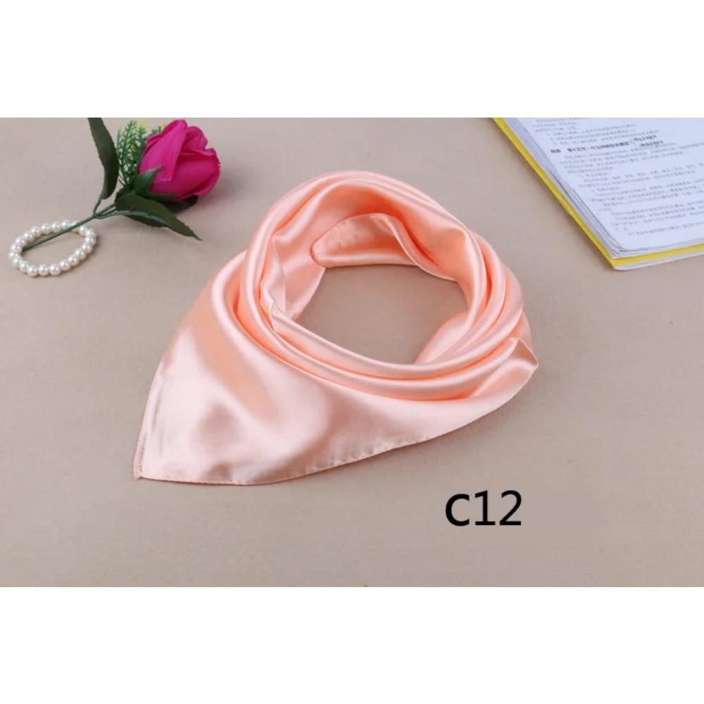 WZCX 60*60cm Damen Einfarbig Seidenschal Frühling Herbst Mode Neu Einfache Quadratische Schals für Damen Damenschal