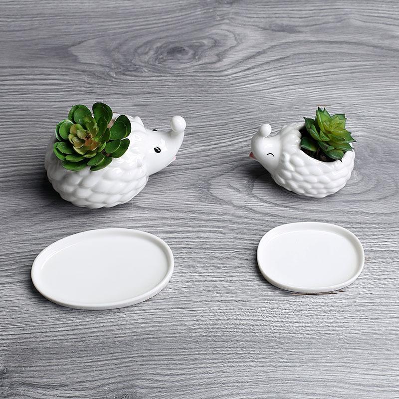 Succulent Ceramic Flower Pot, Gardening Creative Flower Pot With Tray, Korean Office Desktop Potted Ceramic Crafts