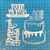 3pcs/set Happy Birthday and Cake Metal Cutting Dies Scrapbooking Stencil Die Cuts Card Embossing Photo Album Template Mold Decoration Craft