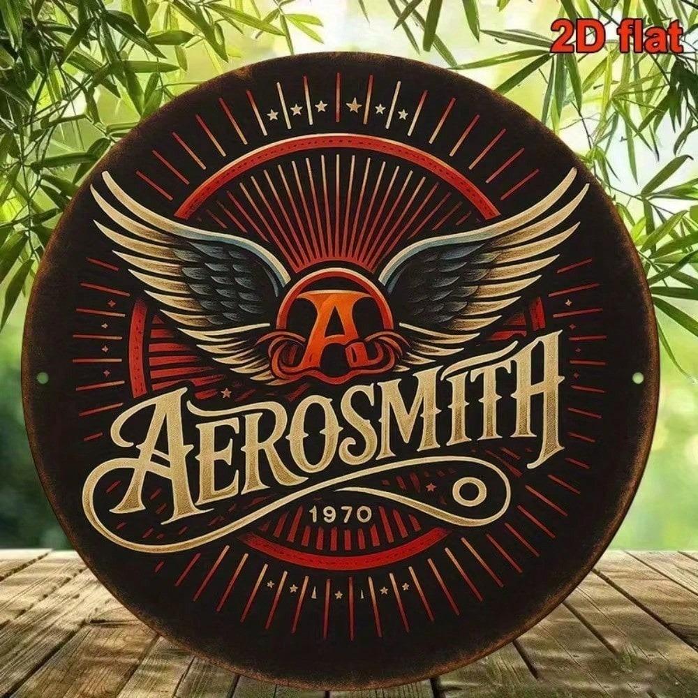 Segno Metallica Retrò Aerosmith 8x8 Pollici Vintage Logo Band Poster in Latta Arte Murale per la Casa Decorazione Bar Pub