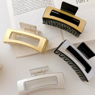 Women's Gold Silver Color Point Square Hair Clip