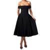 2025 Spring Fashion Solid Color Off-the-Shoulder Backless Bandeau Dress for Women