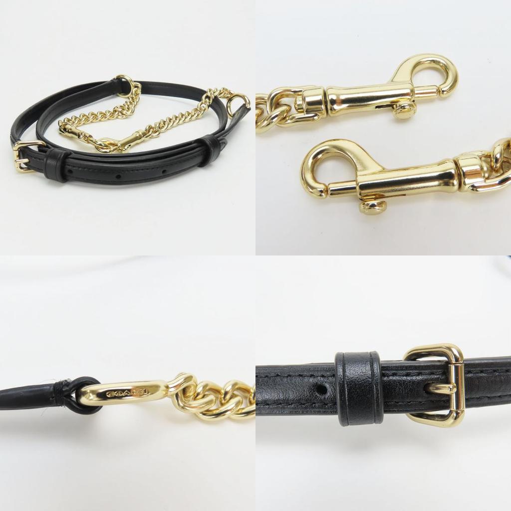 Used COACH Shoulder Bag F50054 Signature leather Dark brown black 2WAY