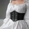 Corset Ceinture de Taille Large Bande Élastique Liée Waspie Ceinture Cuir Doux Réglable
