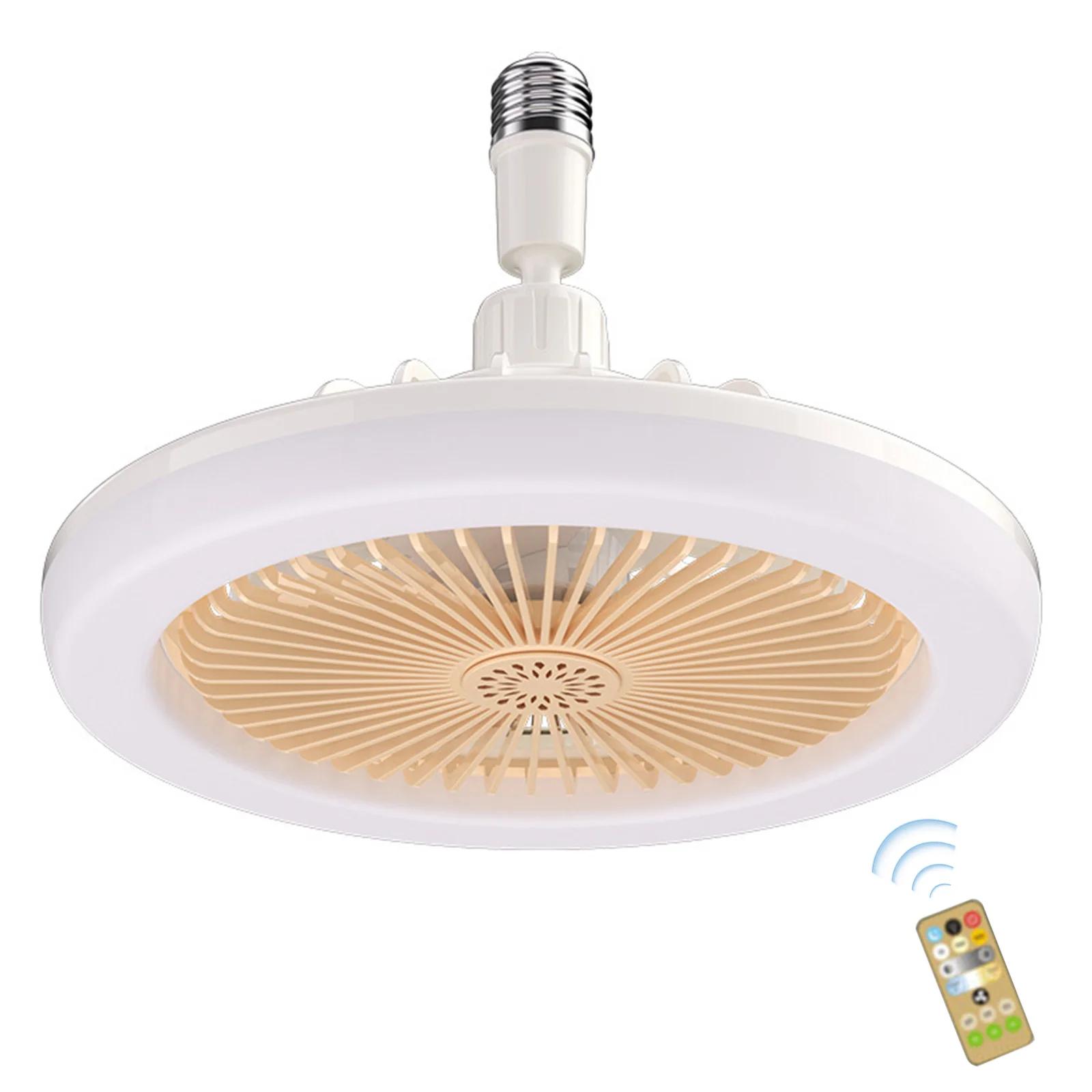 

12 Вт потолочный вентилятор E27 со светодиодной подсветкой и пультом дистанционного управления, вращение на 360 °, охлаждающий электрический вентилятор, лампа, люстра для домашнего декора комнаты