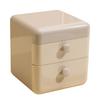 Desk Storage Box with 2 Drawers and   Lid Plastic Cute     Desktop Jewelry Stationary   for Home Dorm