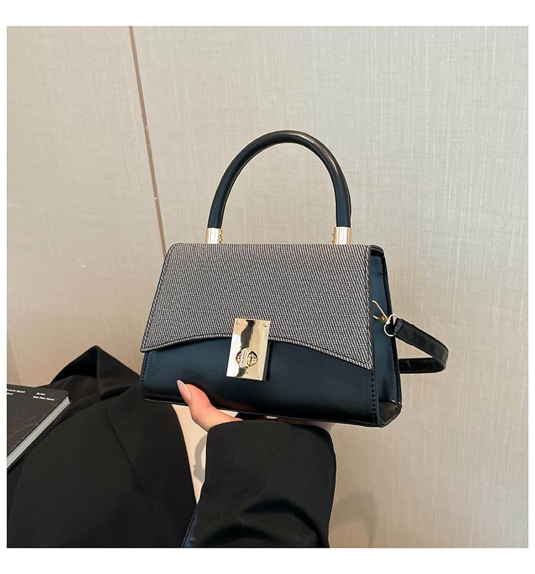 Summer 2025 new simple retro color matching design fashionable shoulder crossbody portable women's small square bag