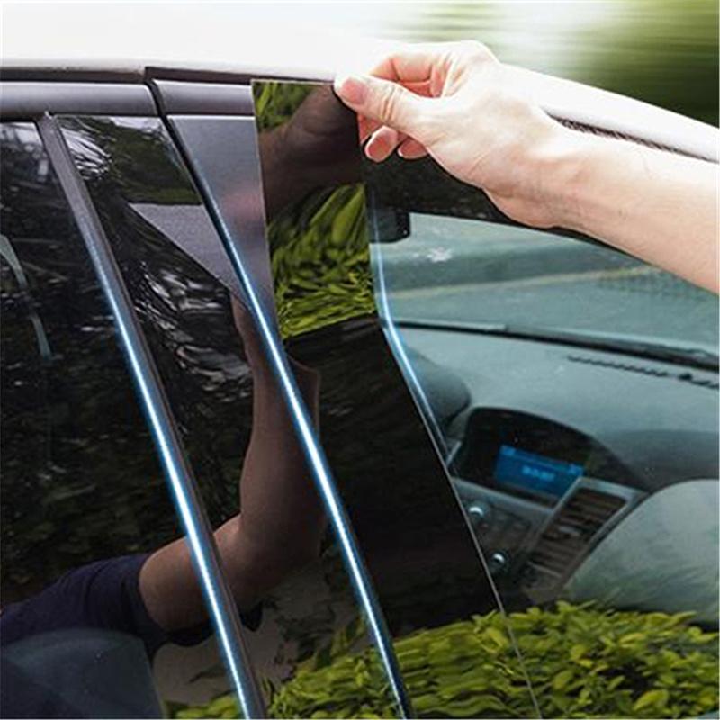6Pcs Glossy Blak Door Pillar Posts Side Trim Fit For Hyundai Sonata 2015 2016 2017 2018 2019 Window Decoraion Cover Sticker
