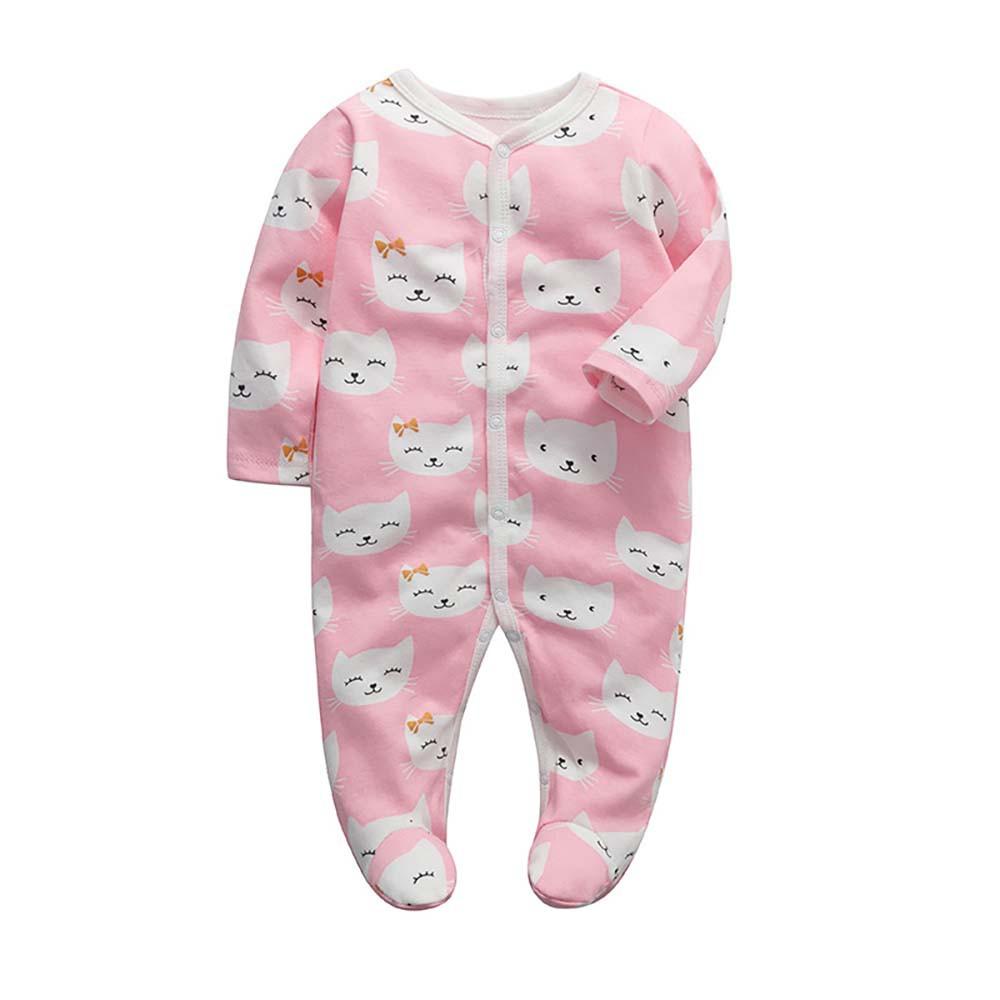 Jungen Mädchen Cartoon Gestreiften Druck Hause Strampler Pyjamas Neugeborenen Baby Kleidung