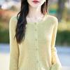 Cardigan Lâche en Maille Style Coréen pour Femme Printemps/Été 2026 - Col Rond, Manches Longues, Veste Pull en Maille Fine
